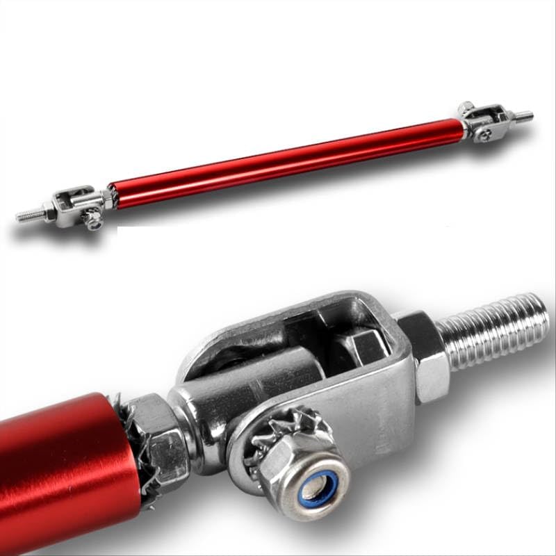 HK5 EPARTS 2PC Universal Adjustable 7"-9" (100MM) / 8"-11" (150MM) / 10"-13" (200MM) Bumper Support Splitter Spoiler Lip Strut Rod Tie Bar (150mm/Red) - Image 1